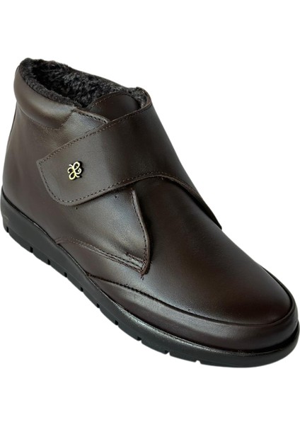 Kadın Hakiki Deri Içi Kürklü Ortapedik Rahat Soğuk Hava Suya Dayanıklı Günlük Kahverengi Anne Botu