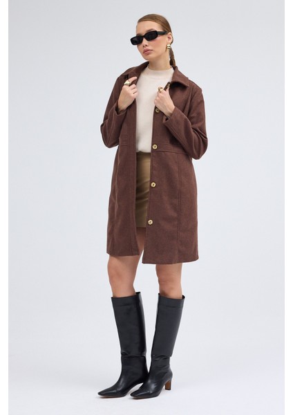 Dikiş Detaylı Tasarım Kaşe Kaban