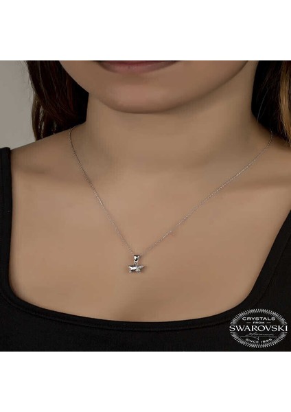Ucarticaret Swarovski Crystal Taşlı Yıldız Gümüş Kadın Kolye