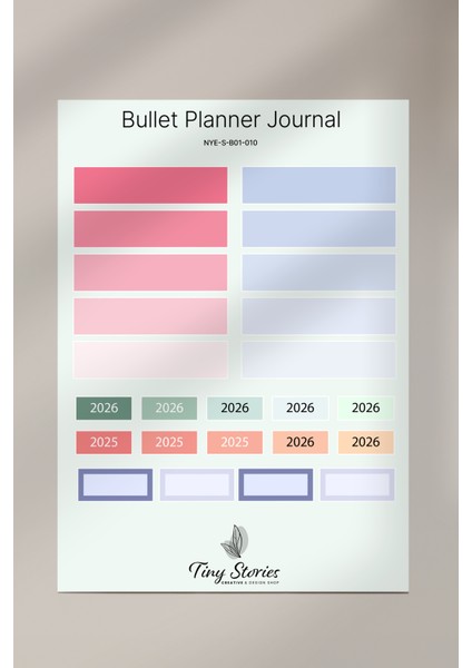 Bullet Journal Sticker Seti - 6 Sayfa / Ajanda, Scrapbook, Journal modelleri