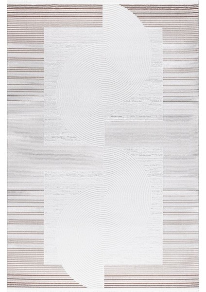 Almira D145A Krem Kahve Akrilik Salon Oturma Yatak Odası Halısı