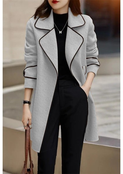 Kaşe Kadın Şık Yaka Kaban ve Kemer indirimleri