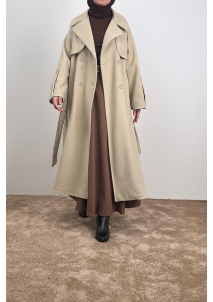 Rüzgarlıklı Kruvaze Kaban - Taş