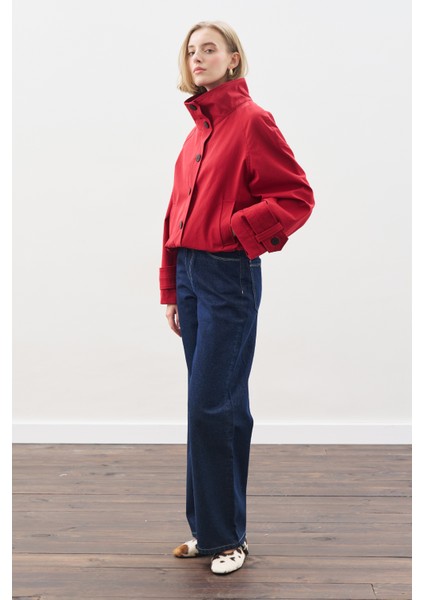 Trenç Tarz Bomber Ceket Kırmızı fırsatları