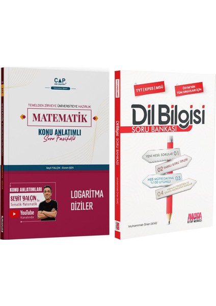 Çap Yayınları Matematik Logaritma Diziler ve Akm Dil Bilgisi Soru Bankası Seti 2 Kitap