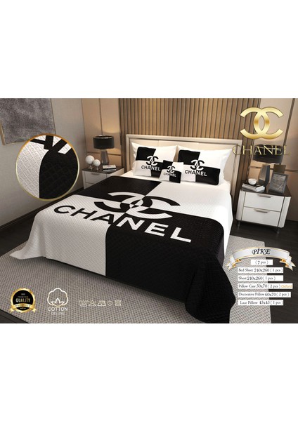 Çift Kişilik Pike Takımı Pamuklu Kumaş Jakar Dokuma Kapitone Dikişli 3D Dijital Baskılı 7 Parça-Lüks Duvet Cover Set Model fiyatları