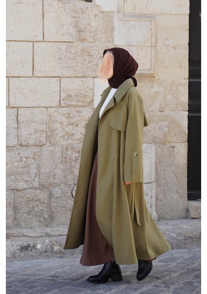 Rüzgarlıklı Kruvaze Kaban - Ihlamur indirimleri