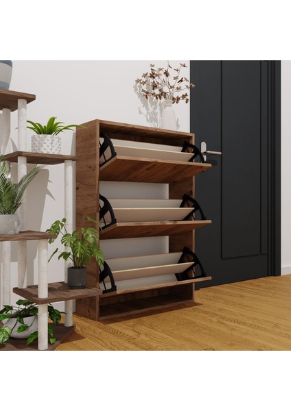 Düşer Kapak Ayakkabılık Kayar Raflı Ayakkabılık 3 Bölmeli fırsatları