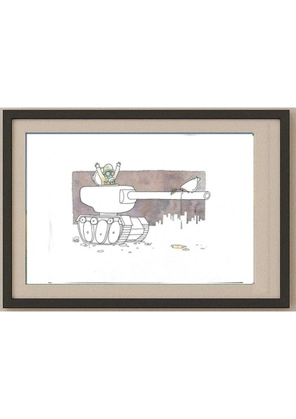 Thiwawat 37x28cm Orijinal Karikatür Tablo