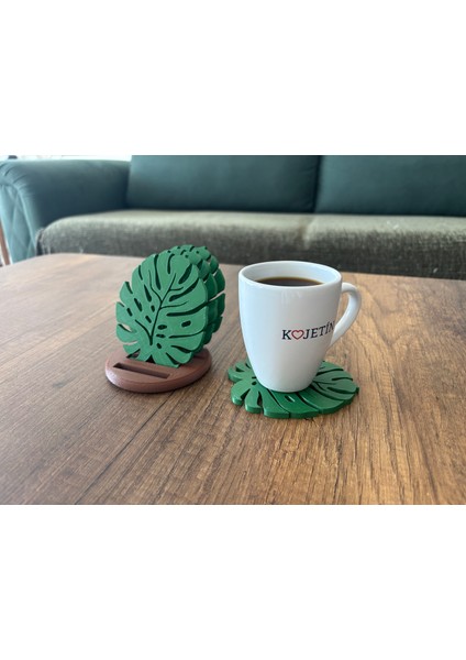 Dekoratif Yaprak Bardak Altlığı