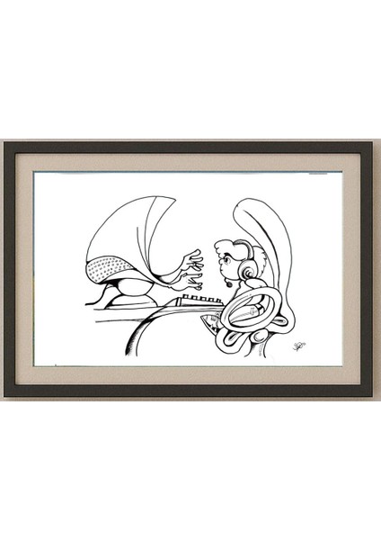 Morhaf Youssef 29X21CM Orijinal Karikatür Tablo