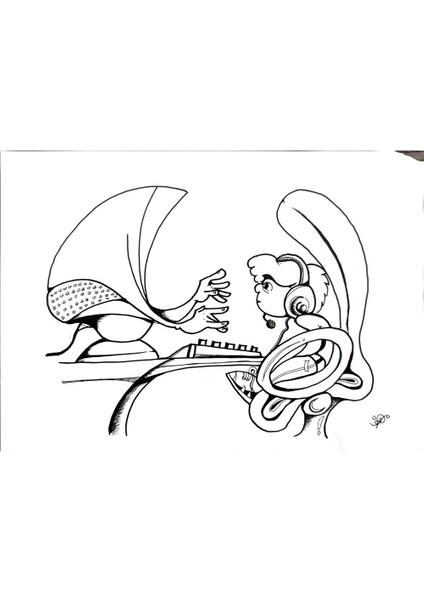 Morhaf Youssef 29X21CM Orijinal Karikatür Tablo modelleri