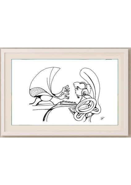 Morhaf Youssef 29X21CM Orijinal Karikatür Tablo fırsatları