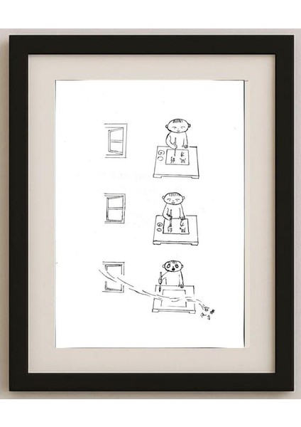 Sun Weijian 29X21CM Orijinal Karikatür Tablo