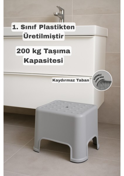 Kaydırmaz Tabanlı 200 kg Taşıma Kapasiteli - Ultra Dayanıklı Banyo Taburesi