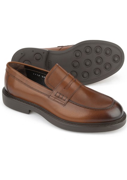 , Erkek Hakiki Deri Ayakkabı 15350Z1112 Taba fırsatları