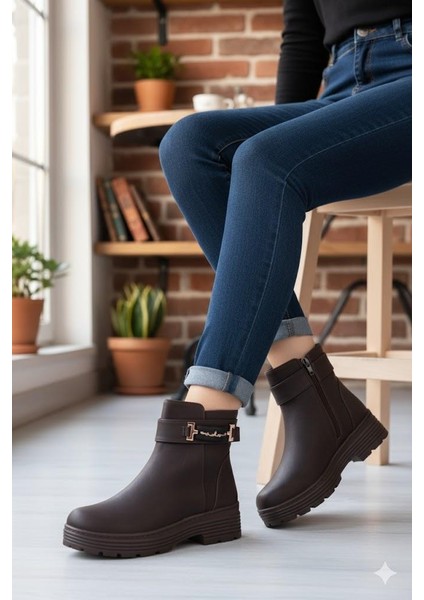 1187 Rahat Sıcak Astar Kaymaz Taban Fermuarlı Kadın Bot fiyatları