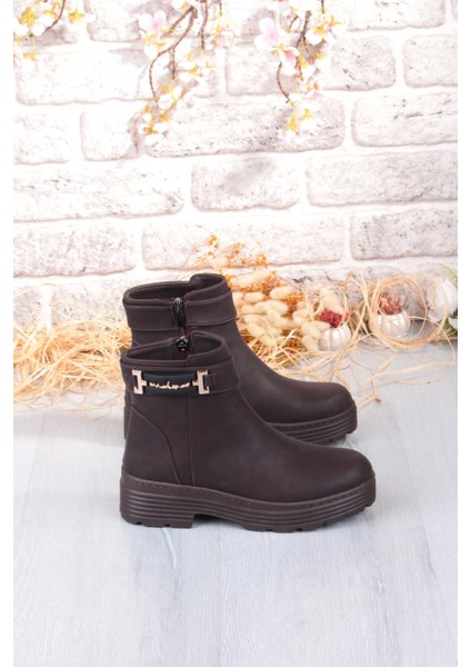 1187 Rahat Sıcak Astar Kaymaz Taban Fermuarlı Kadın Bot indirimleri