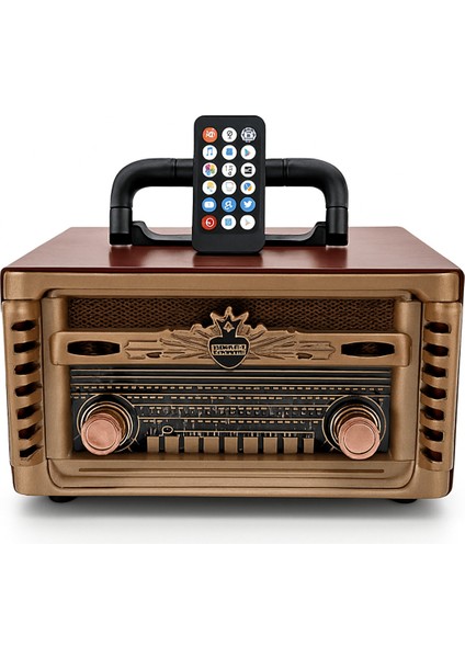 NS-8081BT Usb/sd/fm/bluetooth Nostalji Müzik Kutusu Uzaktan Kumandalı Radyo Mp3 Çalar