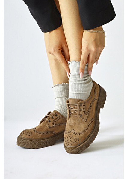 Rossy Vizon Süet Oval Burunlu Lazer Kesim Kadın Günlük Ayakkabı fiyatları