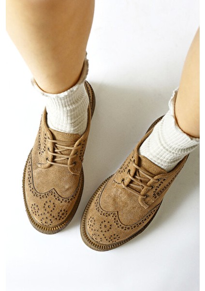 Rossy Vizon Süet Oval Burunlu Lazer Kesim Kadın Günlük Ayakkabı indirimleri