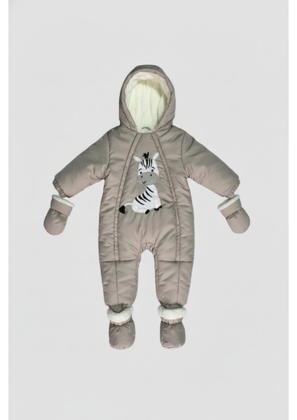 Yeni Trend Pamuklu Sevimli Zebra Baskılı Yenidoğan Welsoft Patikli Kozmonot-Tulumu