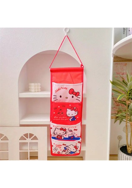 Kuromi Hello Kitty Figürlü Çok Amaçlı Duvar Askı Model 4 Bölmeli Düzenleyici