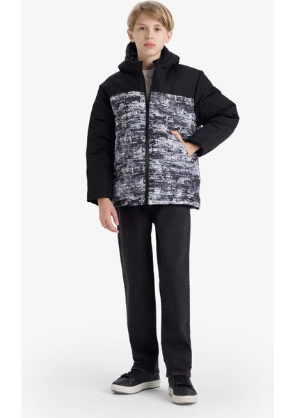 Erkek Çocuk Su İtici Kapüşonlu Fermuarlı Şişme Mont E7418A825WN fiyatları