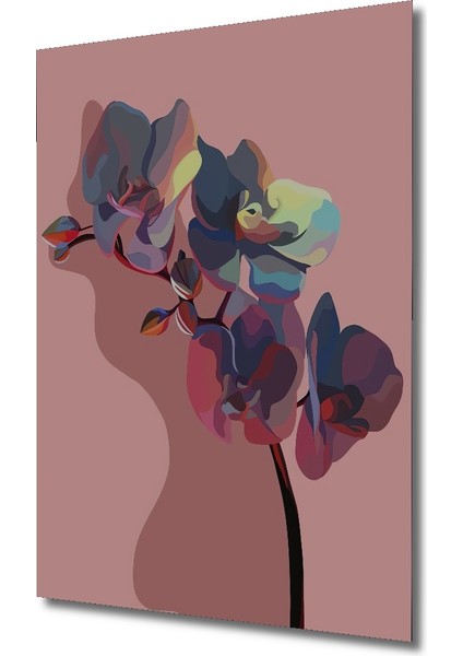 Pembe Orkide Yağlı Boya Görünümlü Ahşap Dekoratif Tablo Dikdörtgen Tablo modelleri