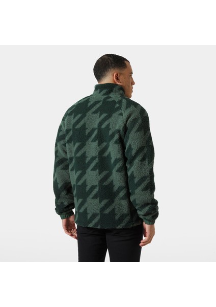 Panorama Printed Pile Snap Mont Erkek Polar