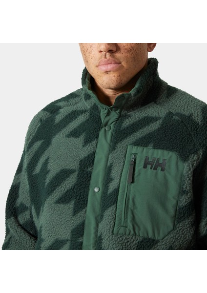 Panorama Printed Pile Snap Mont Erkek Polar