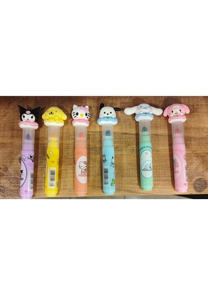 6 Adet Sanrio Karakterleri Fosforlu Kalem AD81566