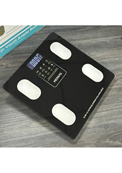 C66 Şarjlı Ekranlı Vücut Yağ Ölçekli Banyo Baskülü Akıllı Bluetooth Şarjlı Tartı Mobil Uygulamalı fiyatları