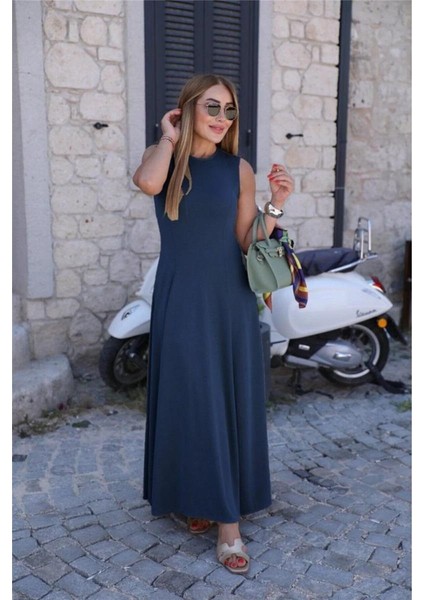 Gelirr Kadın Sıfır Kollu Bisiklet Yaka Viskon Elbise fiyatları