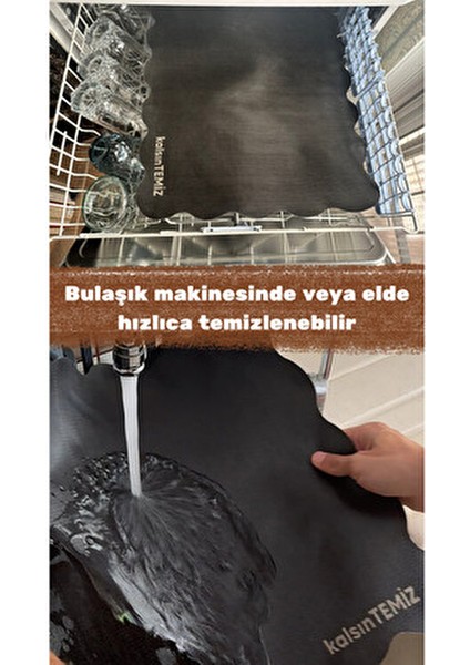 kalsınTEMİZ Fırın Koruyucu Mat – Isıya Dayanıklı, Kolay Temizlenir, Tekrar Kullanılabilir modelleri