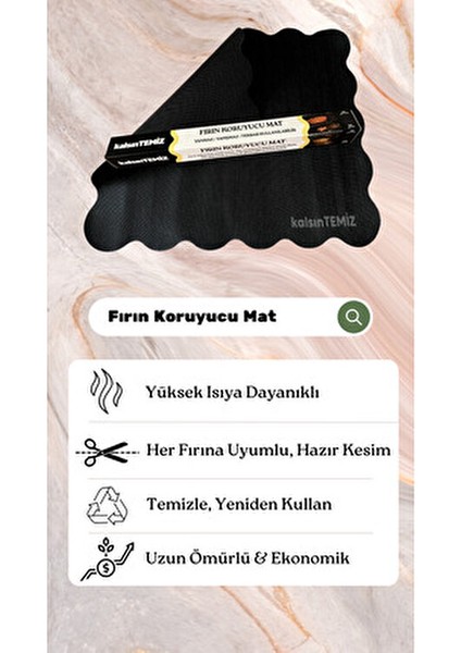 kalsınTEMİZ Fırın Koruyucu Mat – Isıya Dayanıklı, Kolay Temizlenir, Tekrar Kullanılabilir indirimleri