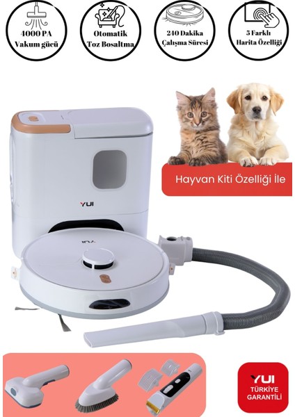 RS16 Pro Max Pet Kit Özellikli Akıllı Robot Vacuum & Mop Süpürge Beyaz (Yuı Türkiye Garantili)