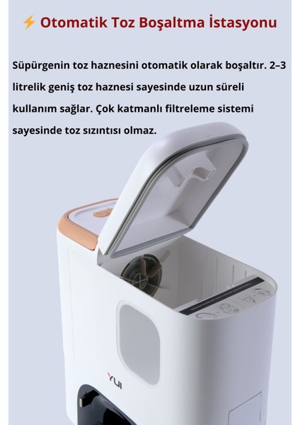 RS16 Pro Max Pet Kit Özellikli Akıllı Robot Vacuum & Mop Süpürge Beyaz (Yuı Türkiye Garantili)