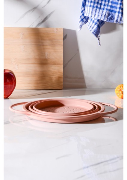 Flow Katlanabilir Isıya Dayanıklı Silikon Süzgeç 23 cm | Pembe fiyatları