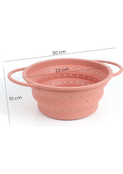 Flow Katlanabilir Isıya Dayanıklı Silikon Süzgeç 23 cm | Pembe indirimleri
