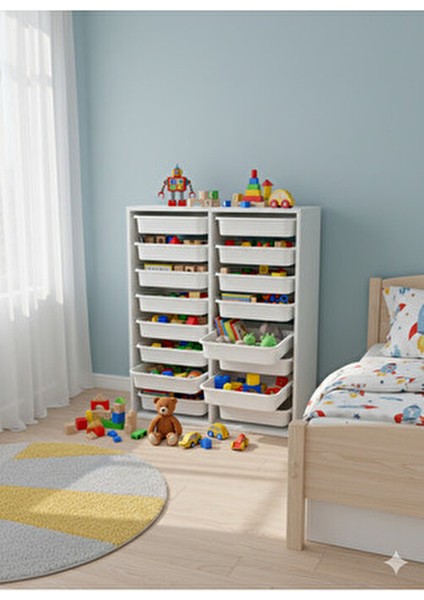 16 Çekmeceli Çok Amaçlı Oyuncak Dolabı ve Saklama Ünitesi – Çocuk Odası Düzenleyici Etiket Hediyeli fırsatları