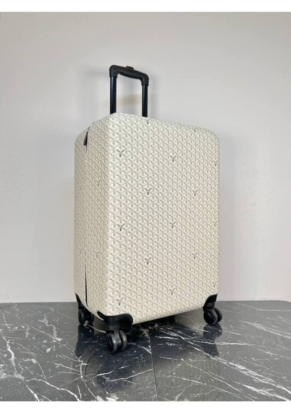 Orta Boy Valiz - Desenli Hakiki Deri