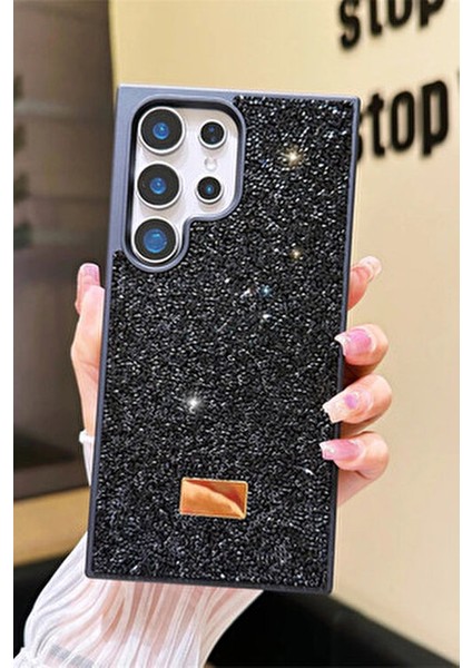Samsung S24 Ultra Uyumlu – Elmas Tasarımlı, Siyahtaşlı, Işıltılı Pırlanta Silikon Kılıf fiyatları