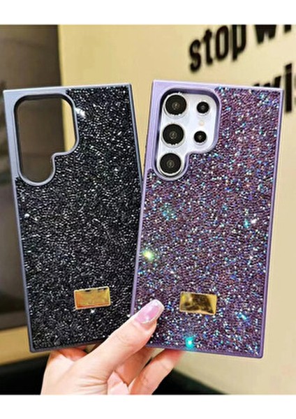 Samsung S24 Ultra Uyumlu – Elmas Tasarımlı, Siyahtaşlı, Işıltılı Pırlanta Silikon Kılıf modelleri