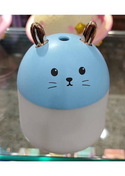 Kedi Model Ultrasonik Hava Nemlendirici Buhar Mak. ve Aroma Difüzörü Işıklı Küçük Boy (11CM * 8 Cm)
