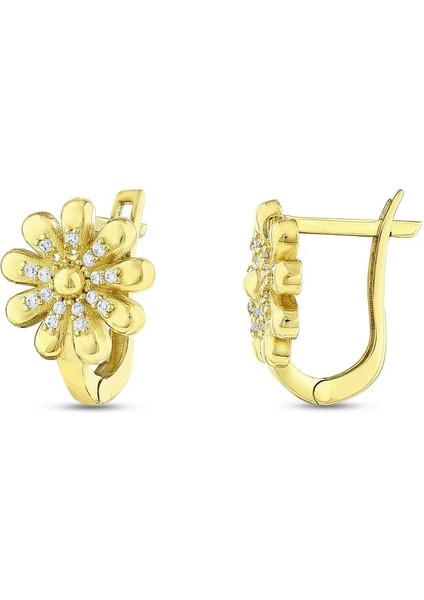 Çiçek Figürlü Altın Küpe - 14K