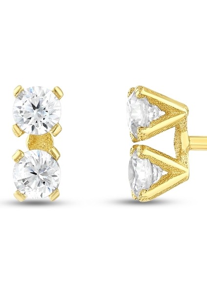 Taşlı Altın Küpe - 14K fiyatları