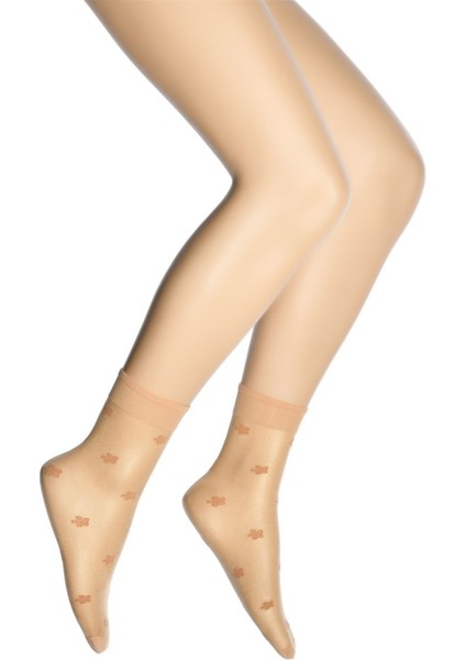 Çiçek Desenli Fit 15 Soket Kadın Çorap