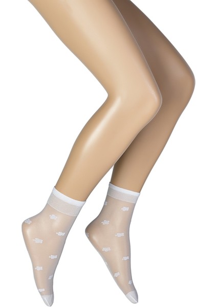 Çiçek Desenli Fit 15 Soket Kadın Çorap modelleri