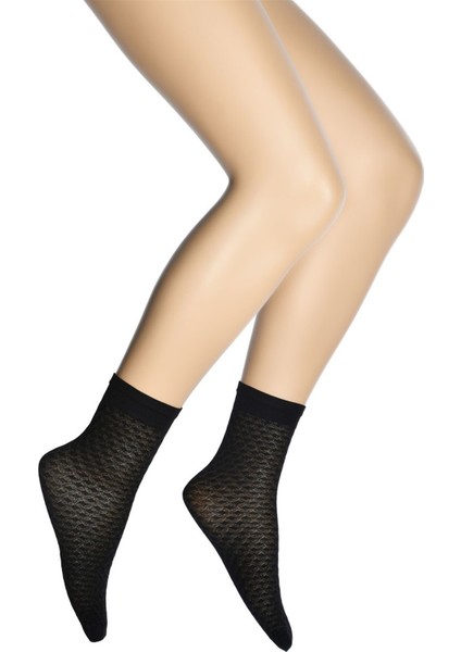 Petek Desenli Mikro Soket Kadın Çorap